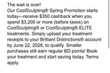 Coolsculpting Sale + Additional $350 Back on packages